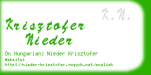 krisztofer nieder business card
